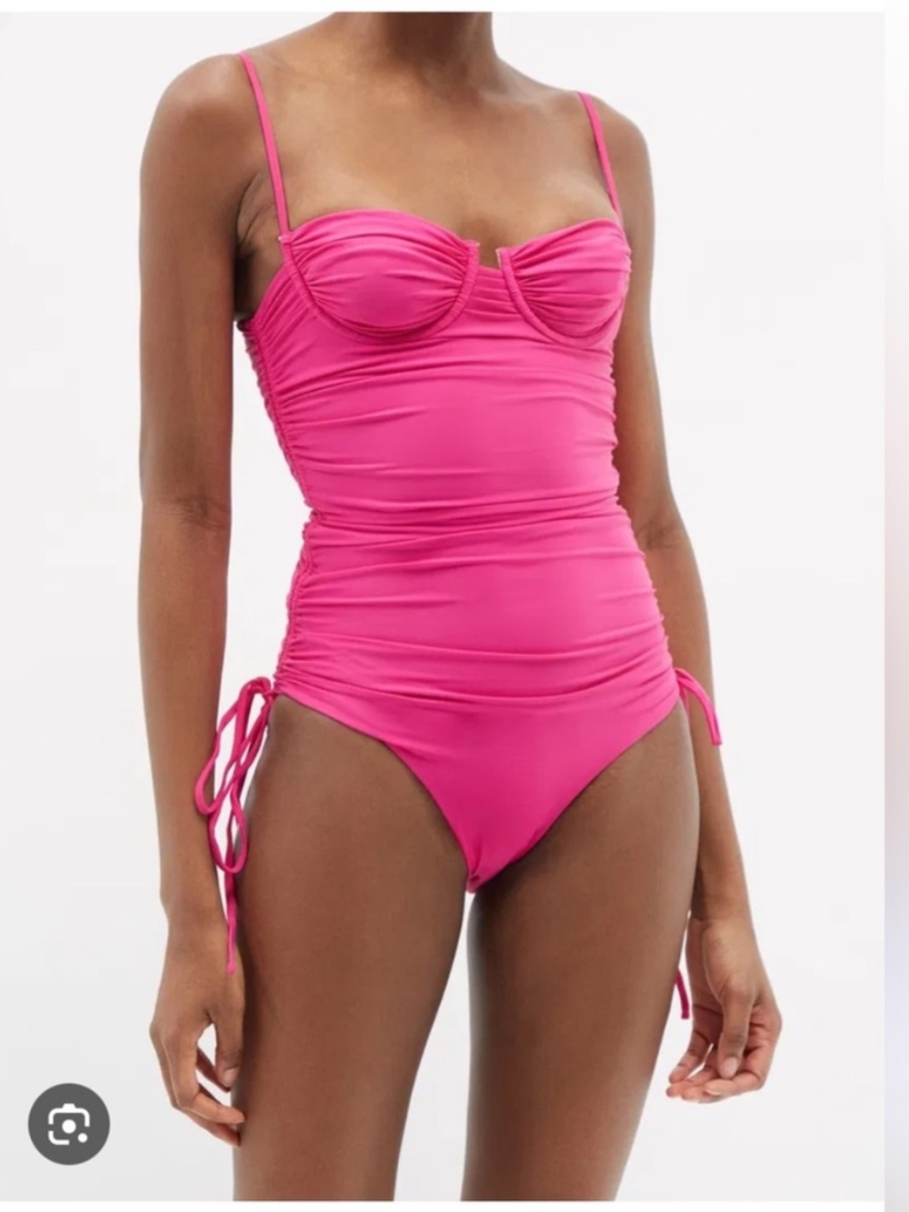 Isa Boulder One Piece Bikini Nina Ruched Underwired Swimsuit Pink Red Swim Small